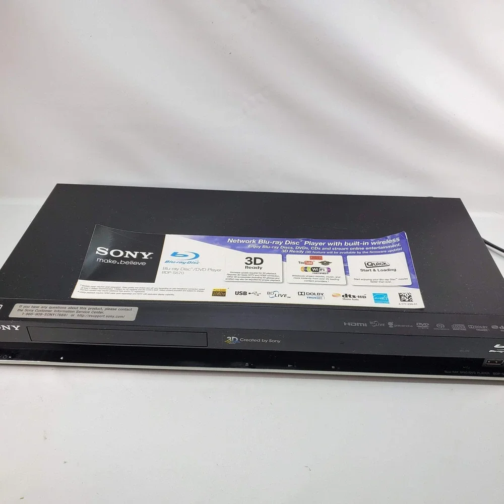 Sony BDP-S570 Blu-ray Disc Player Black 3D Ready WiFi HDMI SACD No Remote